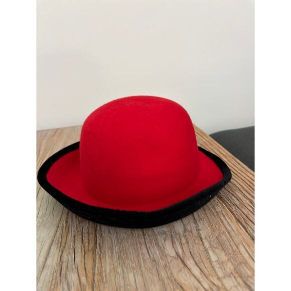 Vintage Womens Fedora Hat Red 100% Wool - Picture 2 of 4